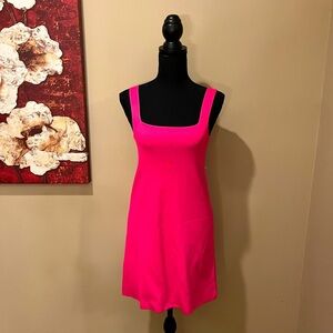 Zara Barbie Pink mini dress with square neckline, 1 inch straps, size XS